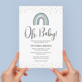Rainbow Boy Shower-inbjudan Inbjudningar