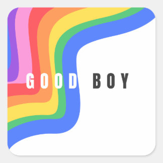 Rainbow Bra Boy - Sticker, Roligt Gay pride Icon Fyrkantigt Klistermärke