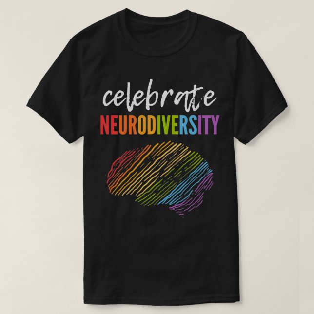 Rainbow Brain Celebrate Neurodiversity Pullover  T Shirt (Design framsida)