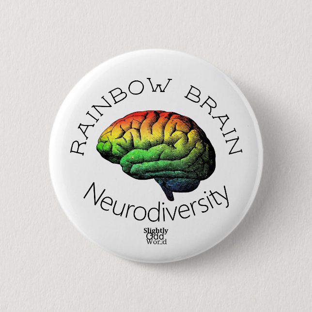 "Rainbow Brain" Neurodiversity/ Autism/ ADHD Knapp (Framsida)