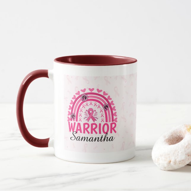 Rainbow Breast Cancer Warrior Mugg (Med munk)
