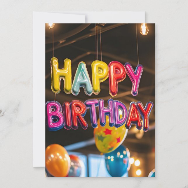 Rainbow Brev Ballons Födelsedagsfest inbjudan (Framsida)