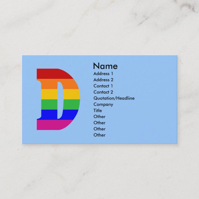 Rainbow Brev D Visitkort (Framsida)