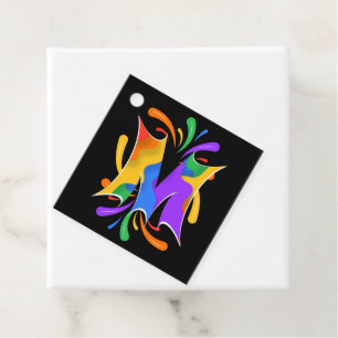Rainbow Brev M Monogram Abstrakt Gåvor Etiketter