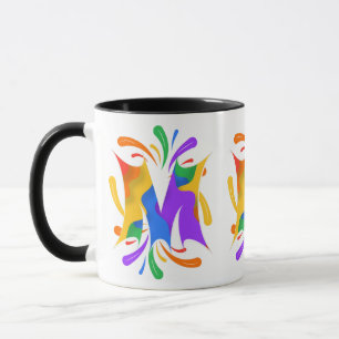 Rainbow Brev M Monogram Abstrakt Mugg