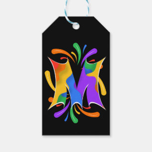 Rainbow Brev M Monogram Abstrakt Presentetikett