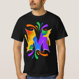 Rainbow Brev M Monogram Abstrakt T Shirt