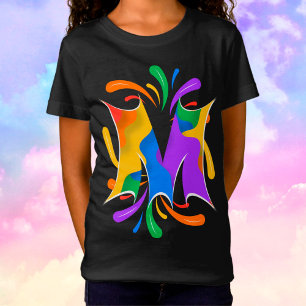 Rainbow Brev M Monogram Abstrakt T Shirt