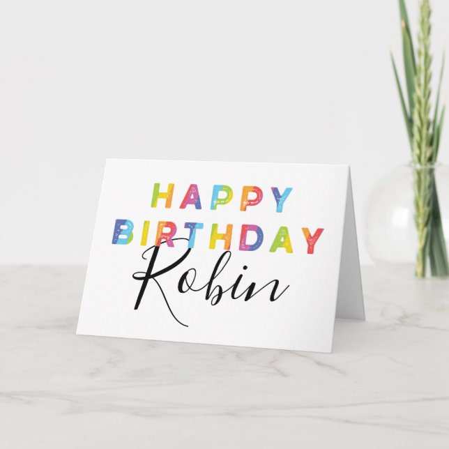 Rainbow Brev Simple Stil Personlig Birthday Kort (Framsida)