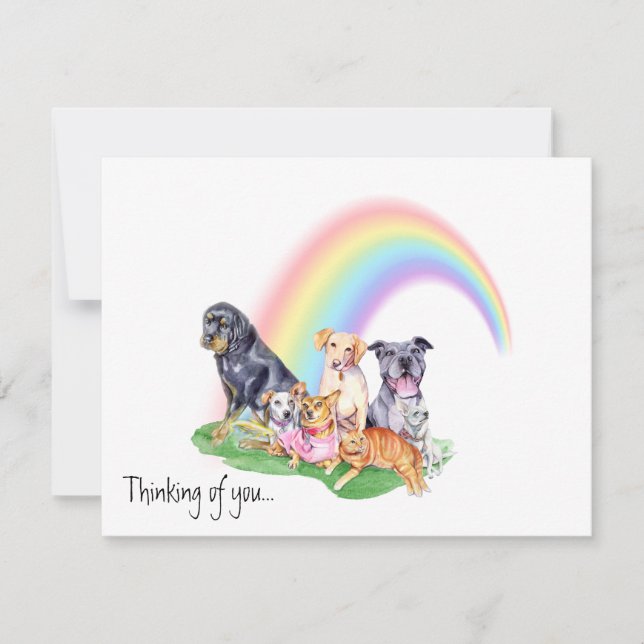 Rainbow Bridge Card - Pet Loss Loss - Kondolkort Julkort (Framsida)