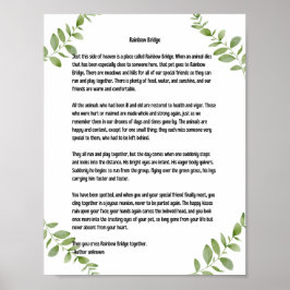 Rainbow Bridge Dikt Lämnar accent Poster