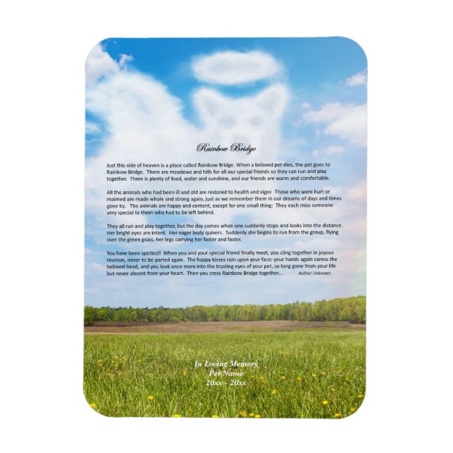 Rainbow Bridge FEMALE Hund Sympathy Magnet (Vertikal)