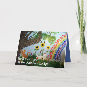 Rainbow Bridge Male Cat Sympathy Kort