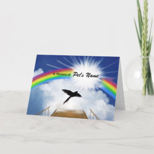 Rainbow Bridge Memorial Dikt för fåglar Kort