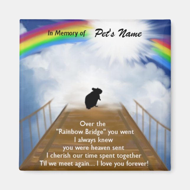 Rainbow Bridge Memorial Dikt för Hamsters Magnet (Framsidan)