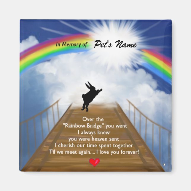 Rainbow Bridge Memorial för kaniner Magnet (Framsidan)