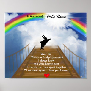 Rainbow Bridge Memorial för kaniner Poster