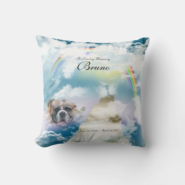 Rainbow Bridge Pet Hund Memorial Kudde (Framsida)