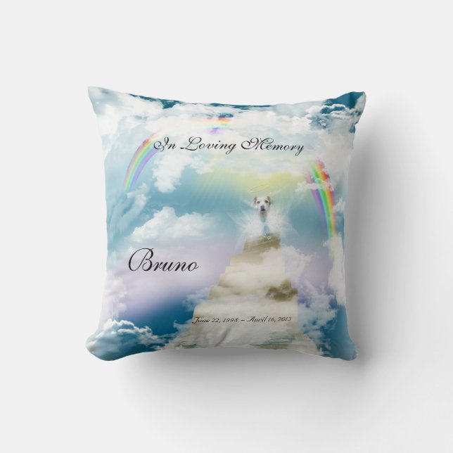 Rainbow Bridge Pet Hund Memorial Kudde (Framsida)