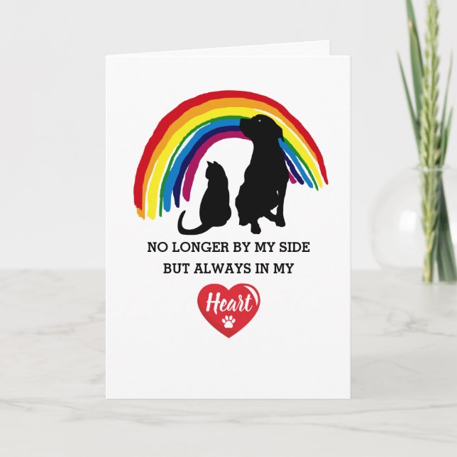 Rainbow Bridge Pet Sympathy Kort (Framsida)
