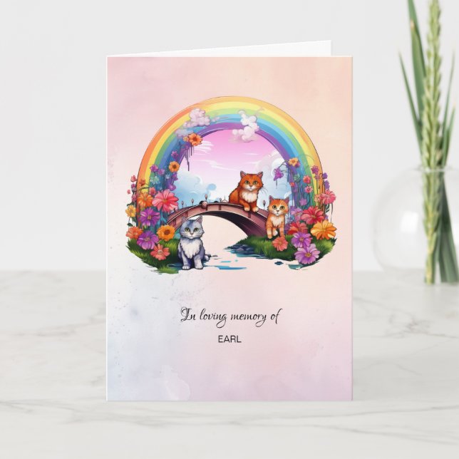 Rainbow Bridge Pet Sympathy Sentiment Kort (Framsida)