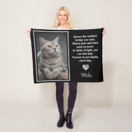 Rainbow Bridge Silver Pet Cat Hund Memorial Fleecefilt