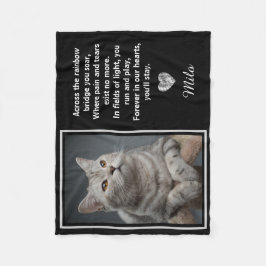 Rainbow Bridge Silver Pet Cat Hund Memorial Fleecefilt