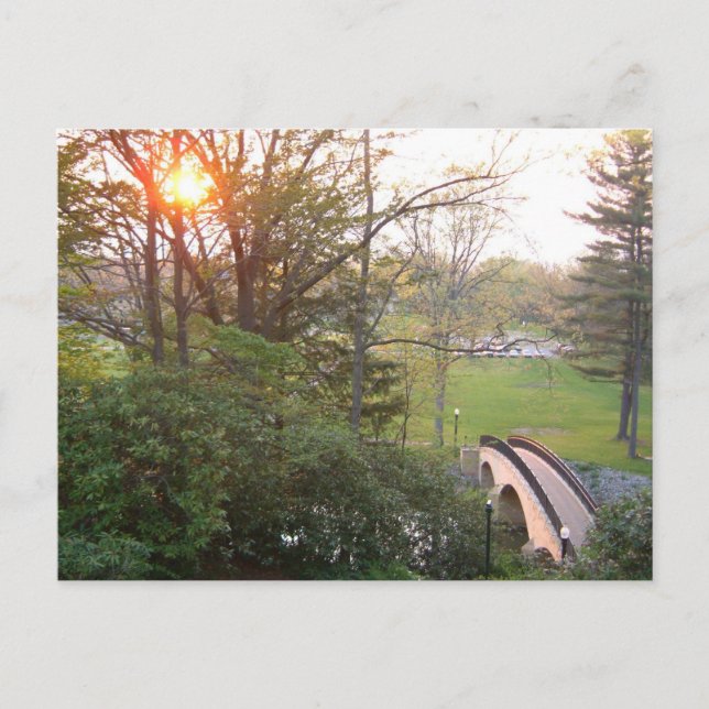 Rainbow Bridge Sunset på Grove City College Vykort (Framsida)