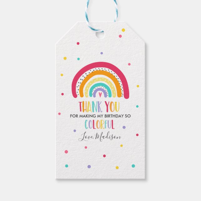 Rainbow Bright-Födelsedagsfest Presentetikett (Framsidan)