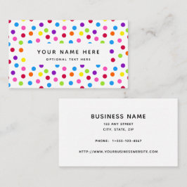 Rainbow Bright Polka dots Confetti Mönster Busines Visitkort
