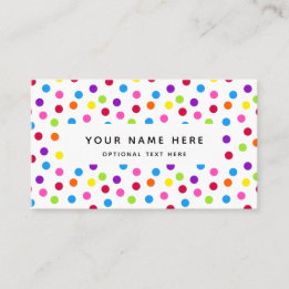 Rainbow Bright Polka dots Confetti Mönster Visitkort