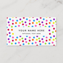 Rainbow Bright Polka dots Confetti Mönster Visitkort