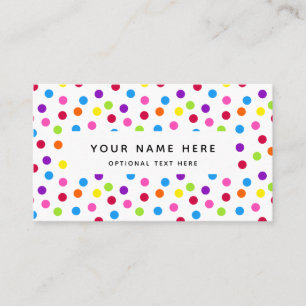 Rainbow Bright Polka dots Confetti Mönster Visitkort