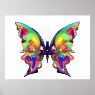 Rainbow Bright Söt Butterfly Poster