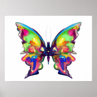 Rainbow Bright Söt Butterfly Poster