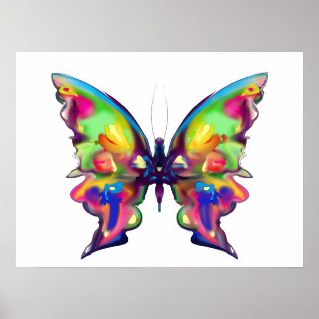 Rainbow Bright Söt Butterfly Poster (Framsidan)