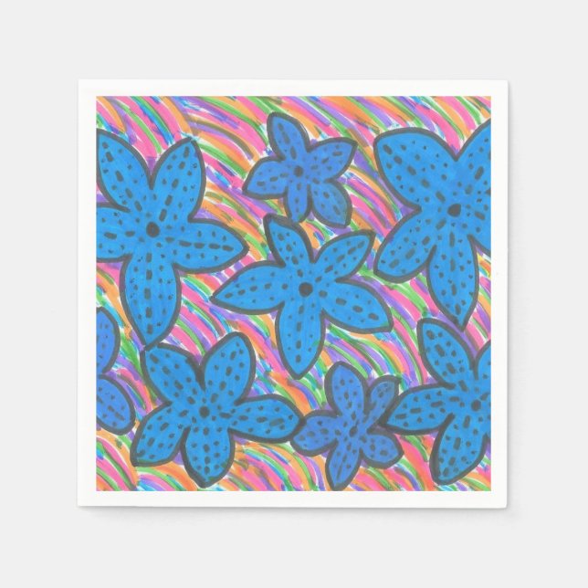 Rainbow Bright Starfish Pappra Napkins Pappersservett (Framsidan)
