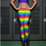 Rainbow Bright Stripe Gay pride Bold Colorful Leggings<br><div class="desc">Stå regnbåge med mönster med ljust rött,  orange,  gult,  grönt,  blått och lila vågrät rand. Perfekten mellan byxor och bära till en parad- eller HBT-pride-marsch för pridet. De är djärva och roligtar!</div>