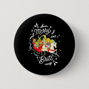 Rainbow Brite jul Merry och Brite Sleigh Rid Knapp