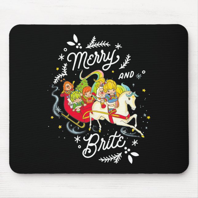 Rainbow Brite jul Merry och Brite Sleigh Rid Musmatta (Framsidan)