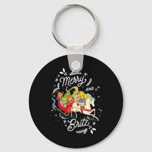 Rainbow Brite jul Merry och Brite Sleigh Rid Nyckelring