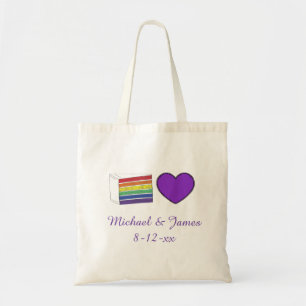 Rainbow Bröllop Cake Gay pride Lila Heart HGBTQ Tygkasse