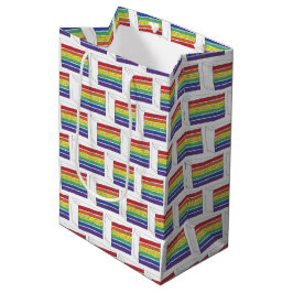 Rainbow Bröllop Cake Slice Lila Heart LGBT Gay