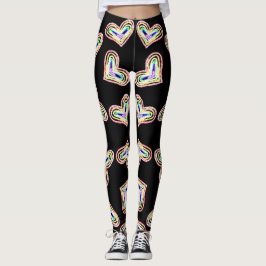 Rainbow bröllop hjärta ט ״ ו ב א ב leggings