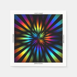 Rainbow Bröllop i Black Personalize Napkin Pappersservett