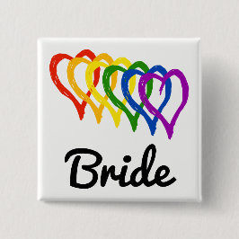 Rainbow Bröllop lagerhearts Bride Knapp