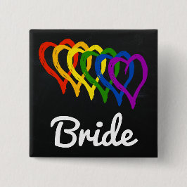 Rainbow Bröllop lagerhearts Bride Knapp