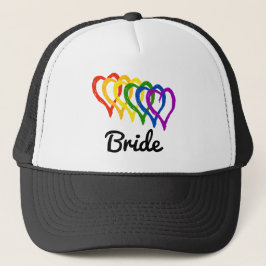 Rainbow Bröllop lagerhearts Bride Truckerkeps