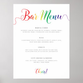 Rainbow Bröllop Pub Menu Poster