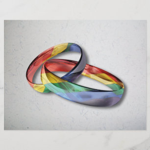 Rainbow Bröllop Ringar för Giftermål jämlikhet Reklamblad